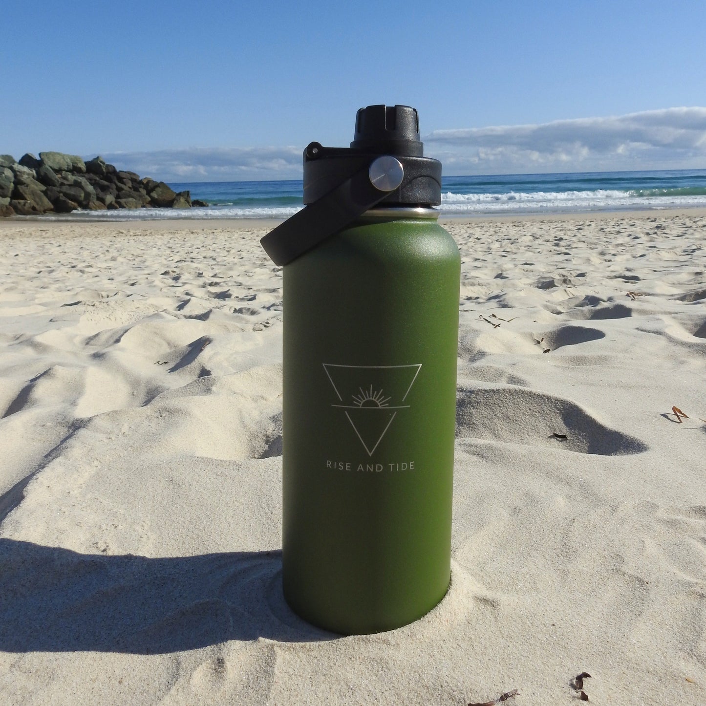 1 litre, Chug Lid, Forest Green Water Bottle